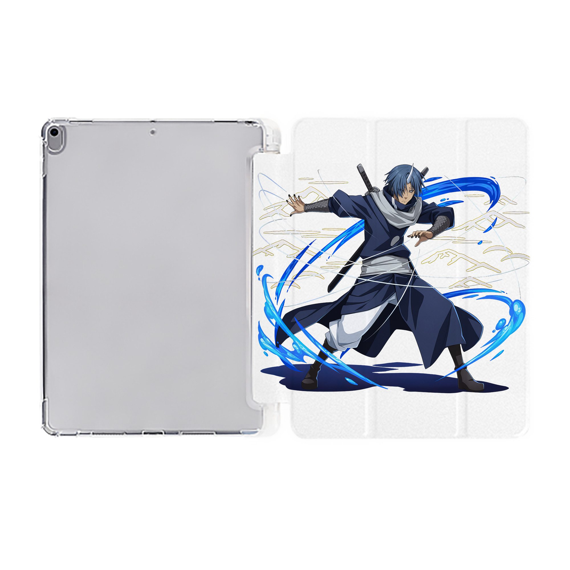 （画像用） 転スラ Regarding Reincarnated to Slime IPad ケース ペン収納付き 三つ折りスタンド PUレザー×シリコン 対応機種9.5/10.5/10.9インチ